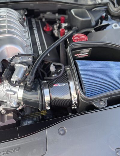 After market aFe Power Intake on 2022 Dodge Challenger SRT Hellcat Widebody engine