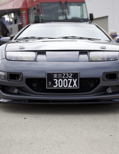 Black Supra with Japanese license plate at aFe Power's Cars and Coffee