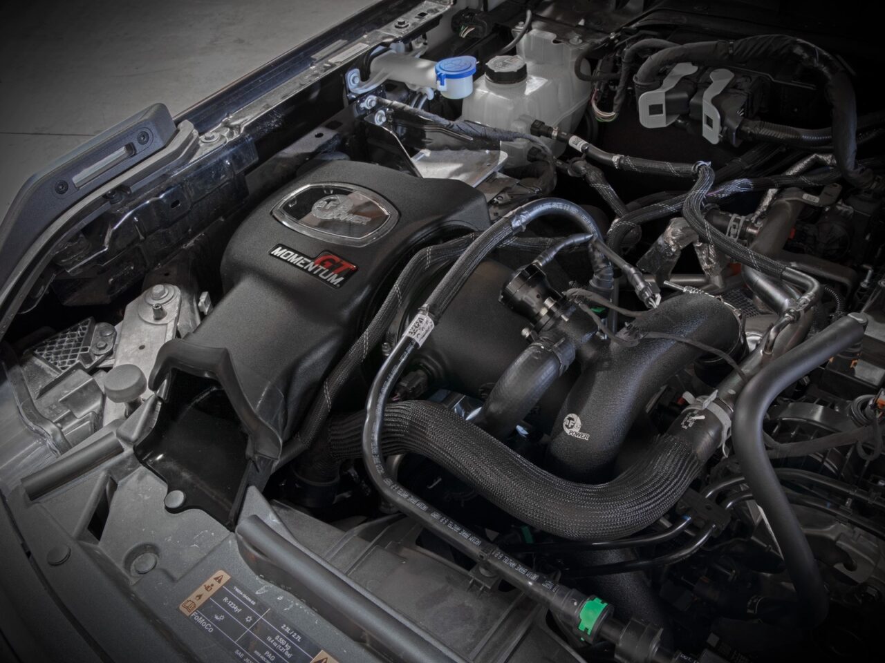 Install shot of aftermarket intake system on 2022 Ford Bronco L4-2.3L turbo