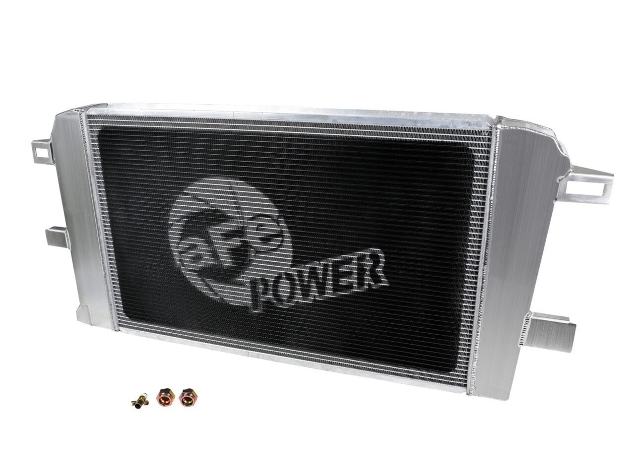 aFe POWER aftermarket radiator upgrade for GM Diesel Trucks on white background