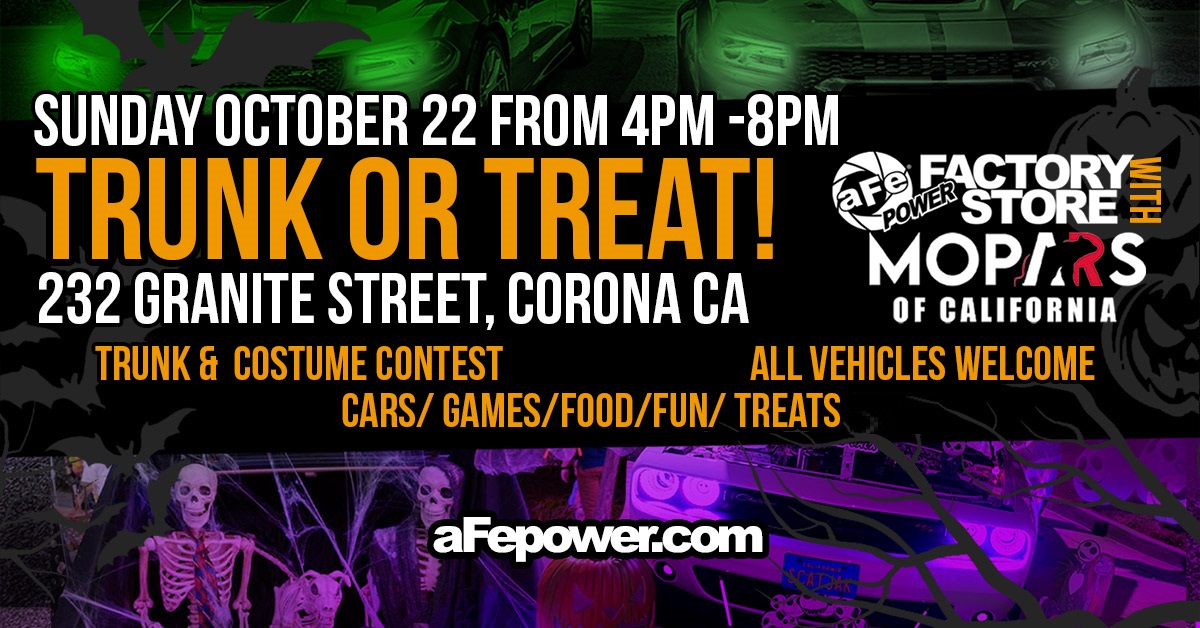 Mopars of Cali and aFe POWER Trunk Or Treat Family Friendly Car Event in Southern California, Inland Empire