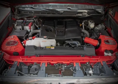 Red AFE intake kit installed in Sequoia/3rd Gen Tundra