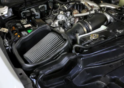 Magnum Force Stage 2 open Intake for Ford Power Stroke Diesel Truck with grey filter installed