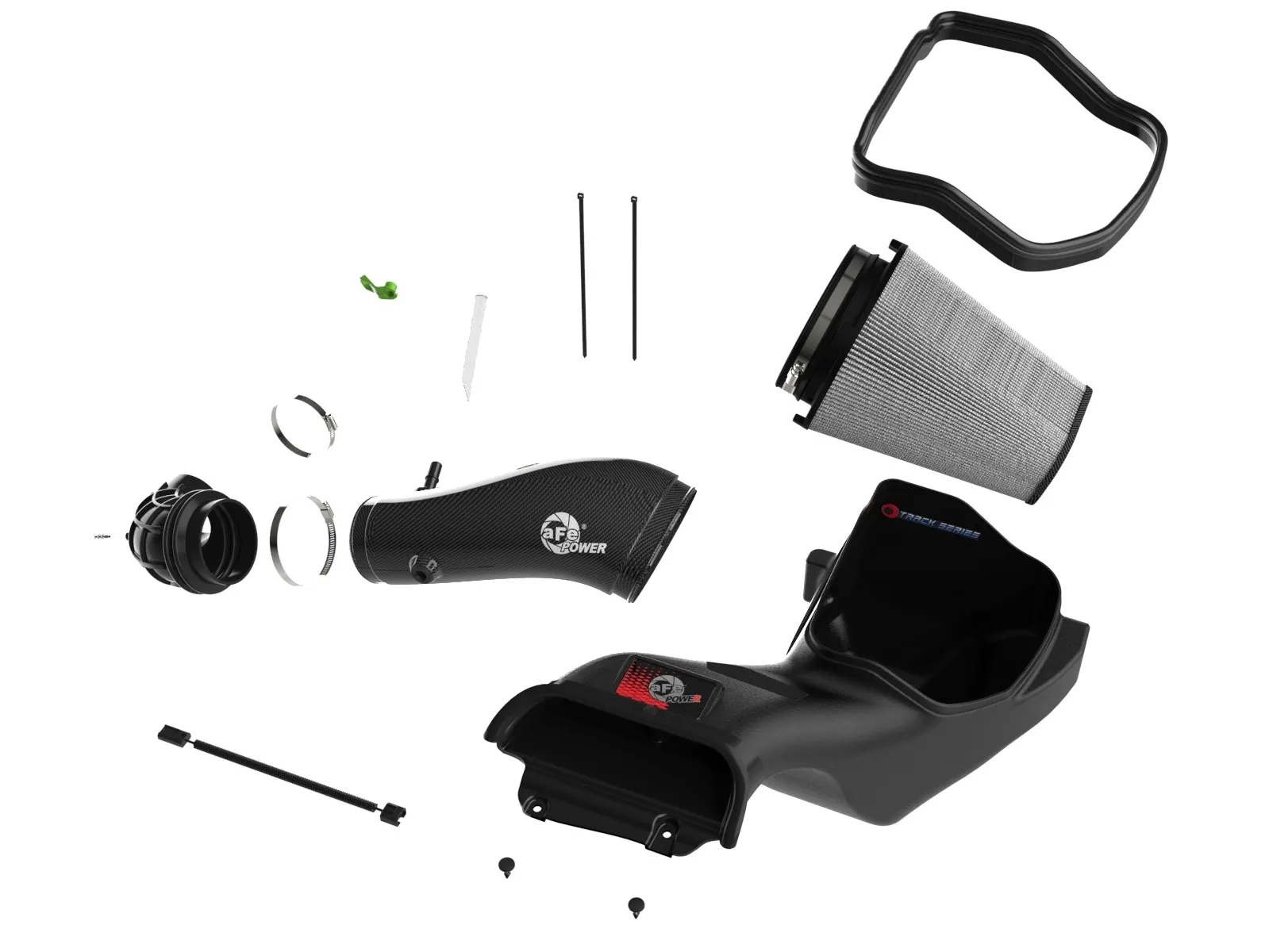 All parts including filter, tube, seal, and hardware of Magnum Force Intake