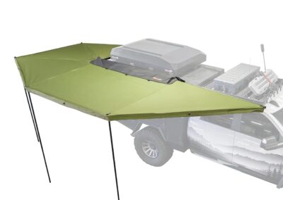 23Zero Green Awning for truck with right opening for camping