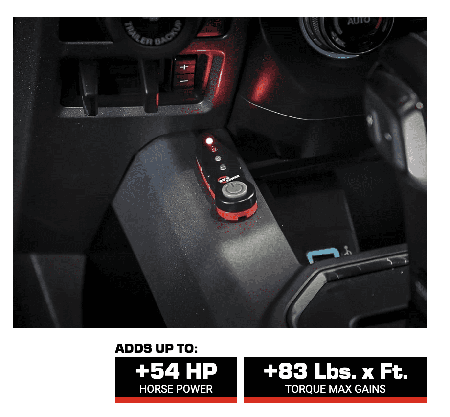 Scorcher GT Piggyback tuner with horsepower and torque gains listed for Ram 1500 RHO