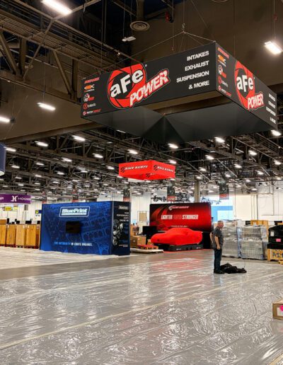 SEMA Booth Setup