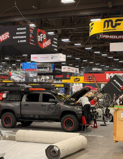 SEMA Booth Setup
