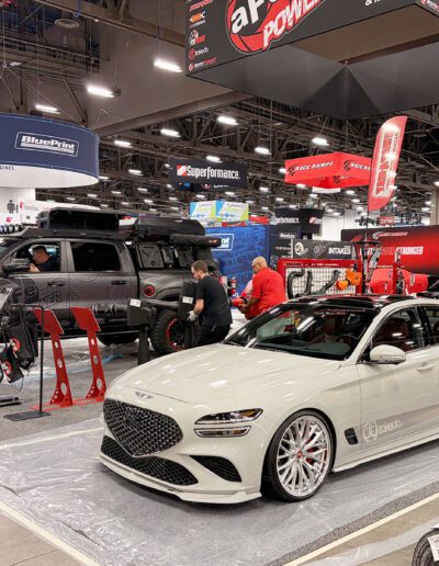 SEMA Booth Setup