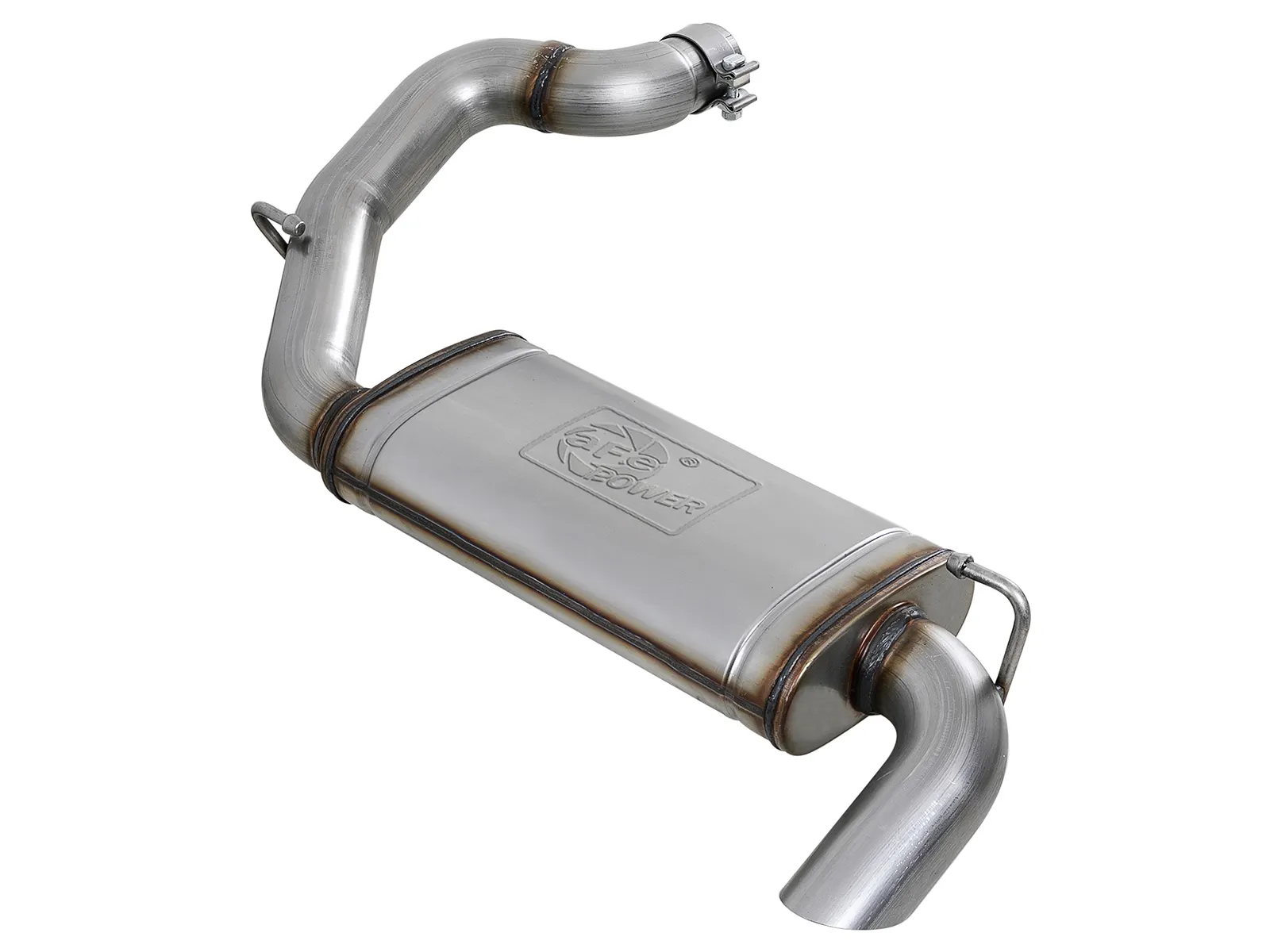 aFe POWER Jeep Wrangler JL Off-Road Axle-back exhaust with muffler on white background