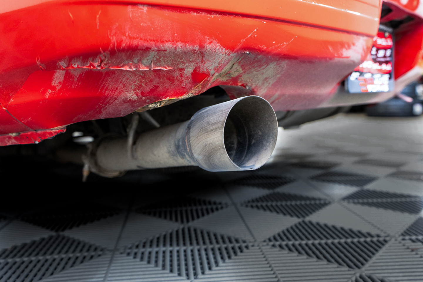 Nissan S13 240sx Drift Car Exhaust Before