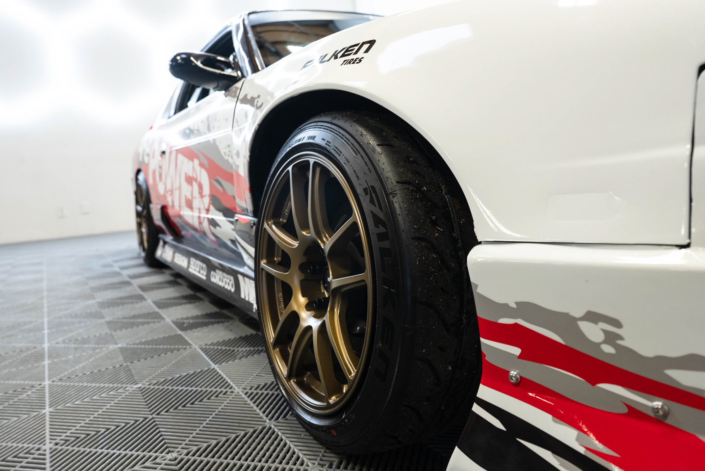 Konig Wheels and Falken Tires on Nissan 240sx Drift build