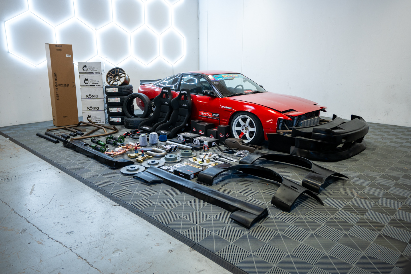 Nissan 240sx Drift Car Throtl parts layout