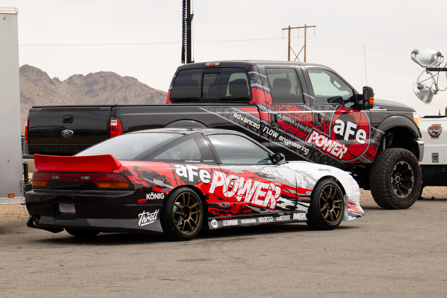 Nissan 240sx and Ford Super Duty with aFe POWER wraps