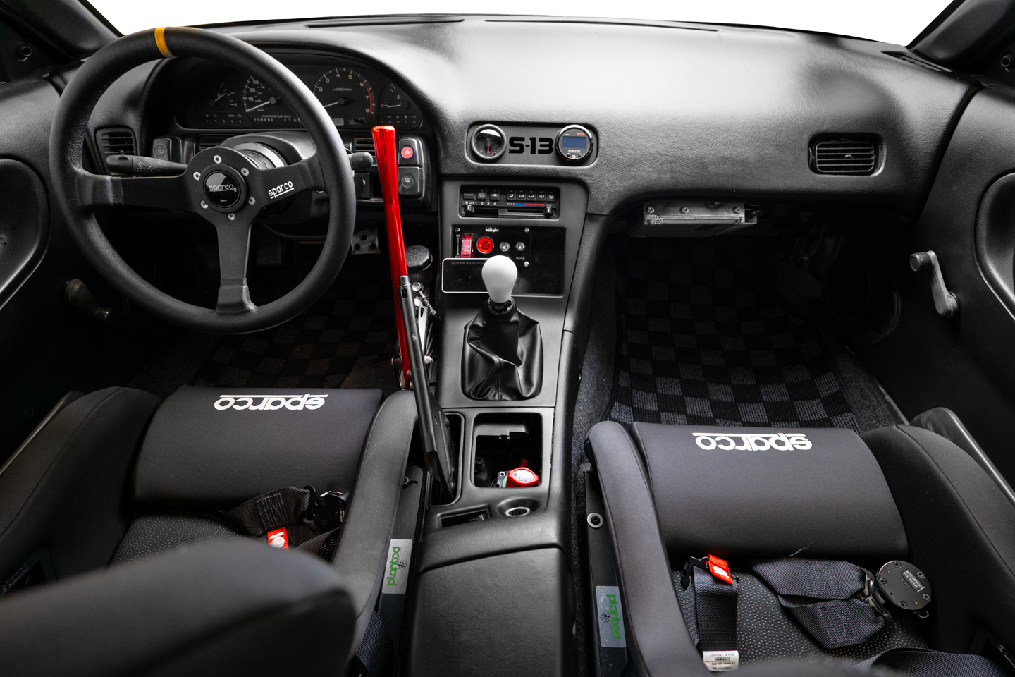 Sparco Steering Wheel Seats in Nissan 240SX drift car interior