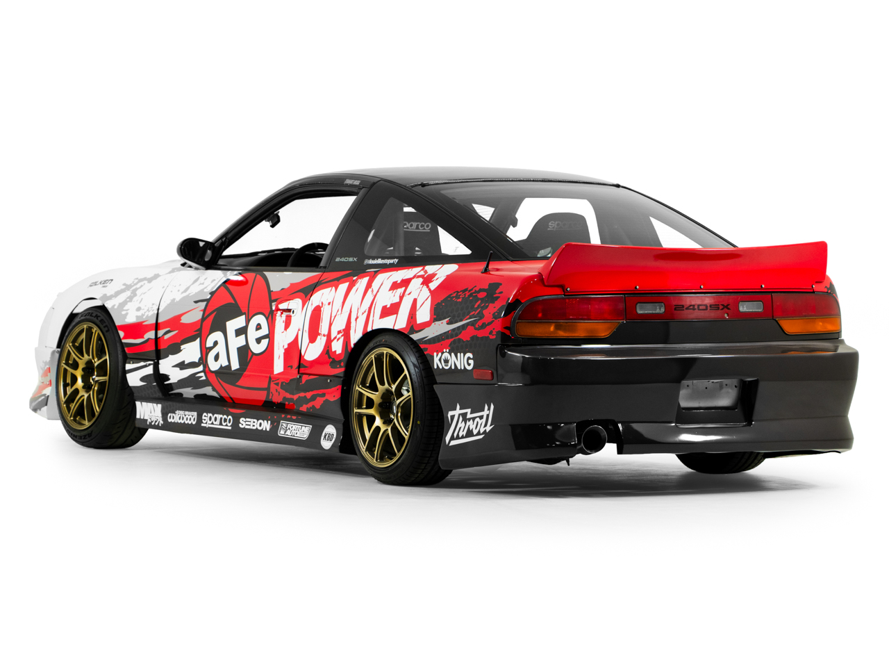 3/4 rear aFe Nissan S13 Drift Car