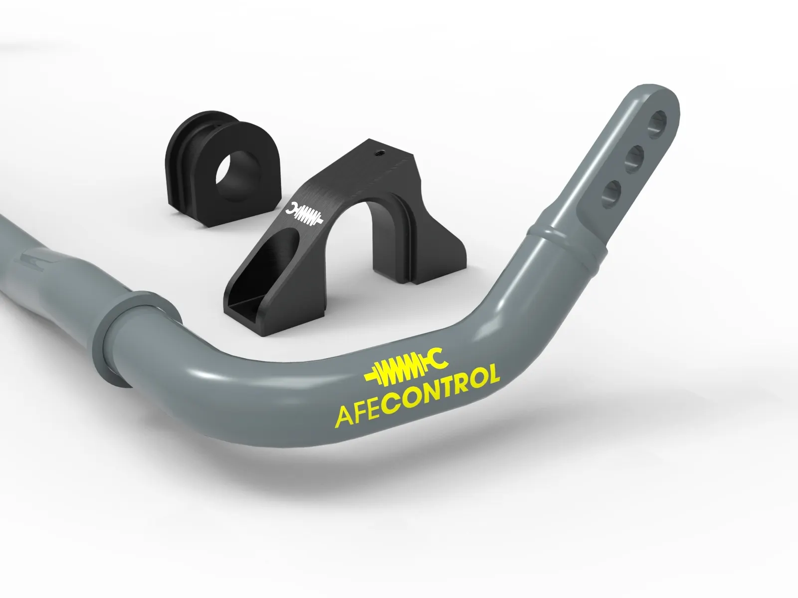 440-901001-g_7-Sway-Bar-Set-Tesla-3 Grey front and rear aftermarket aFe sway bars and bushings for Tesla 3 Electric Car on white background