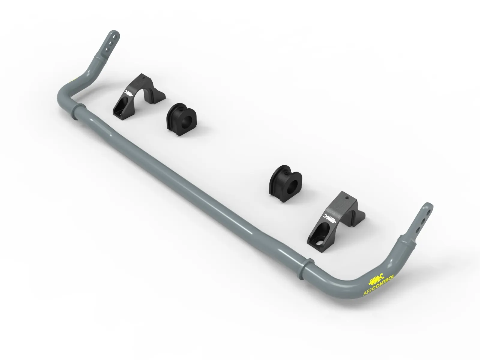 440-901001fg_1-Front-Sway-Bar-Tesla Model 3 Grey front and rear aftermarket aFe sway bars and bushings for Tesla 3 Electric Car on white background